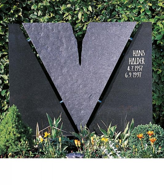 Dreiteiliges Grabdenkmal aus Schwarz Schwedischem Granit